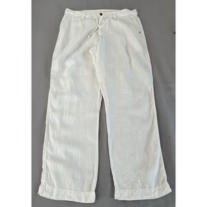 Murano Baird McNutt 38x32 White 100% Linen Pants